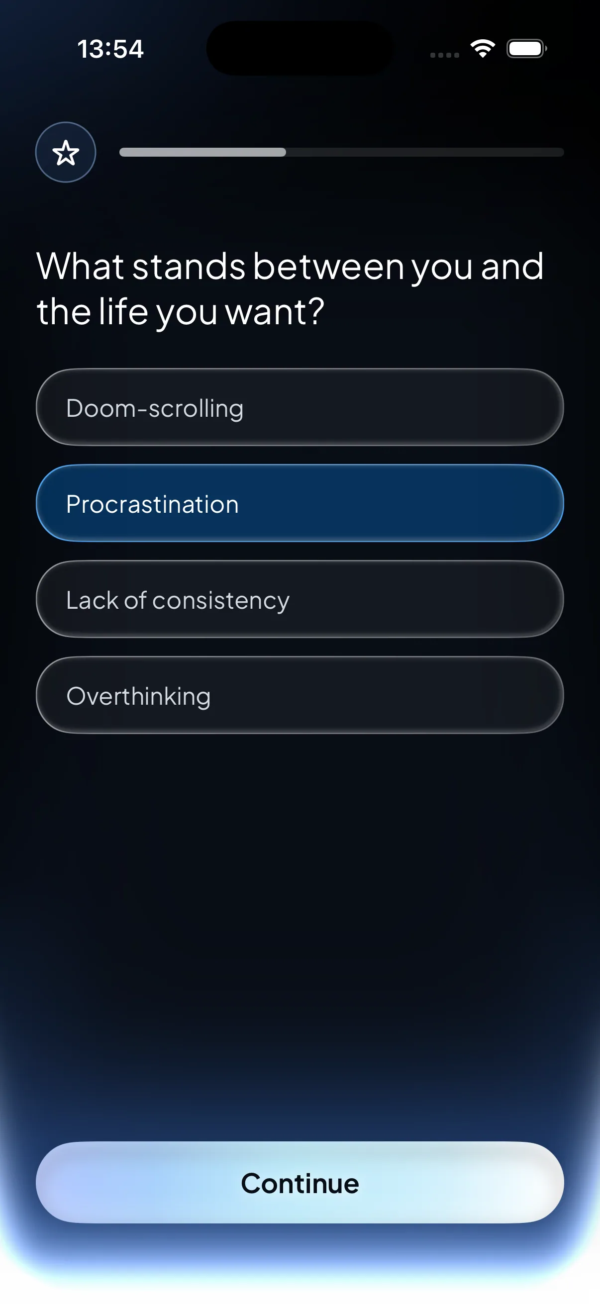App onboarding screenshot