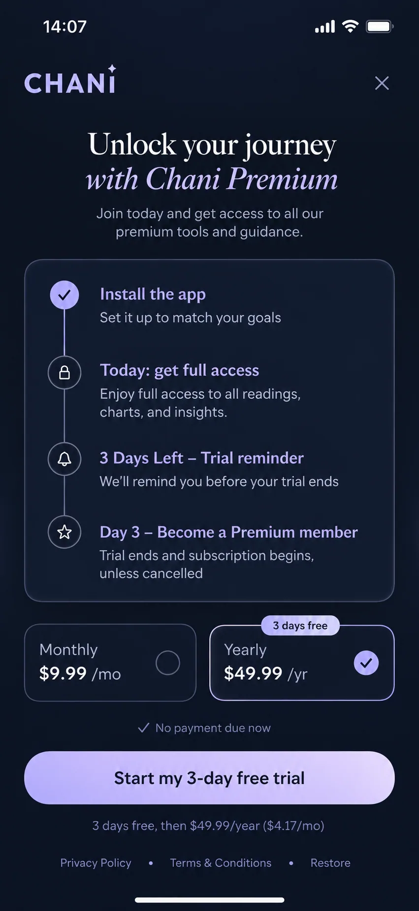 Subscriptions alternate screenshot