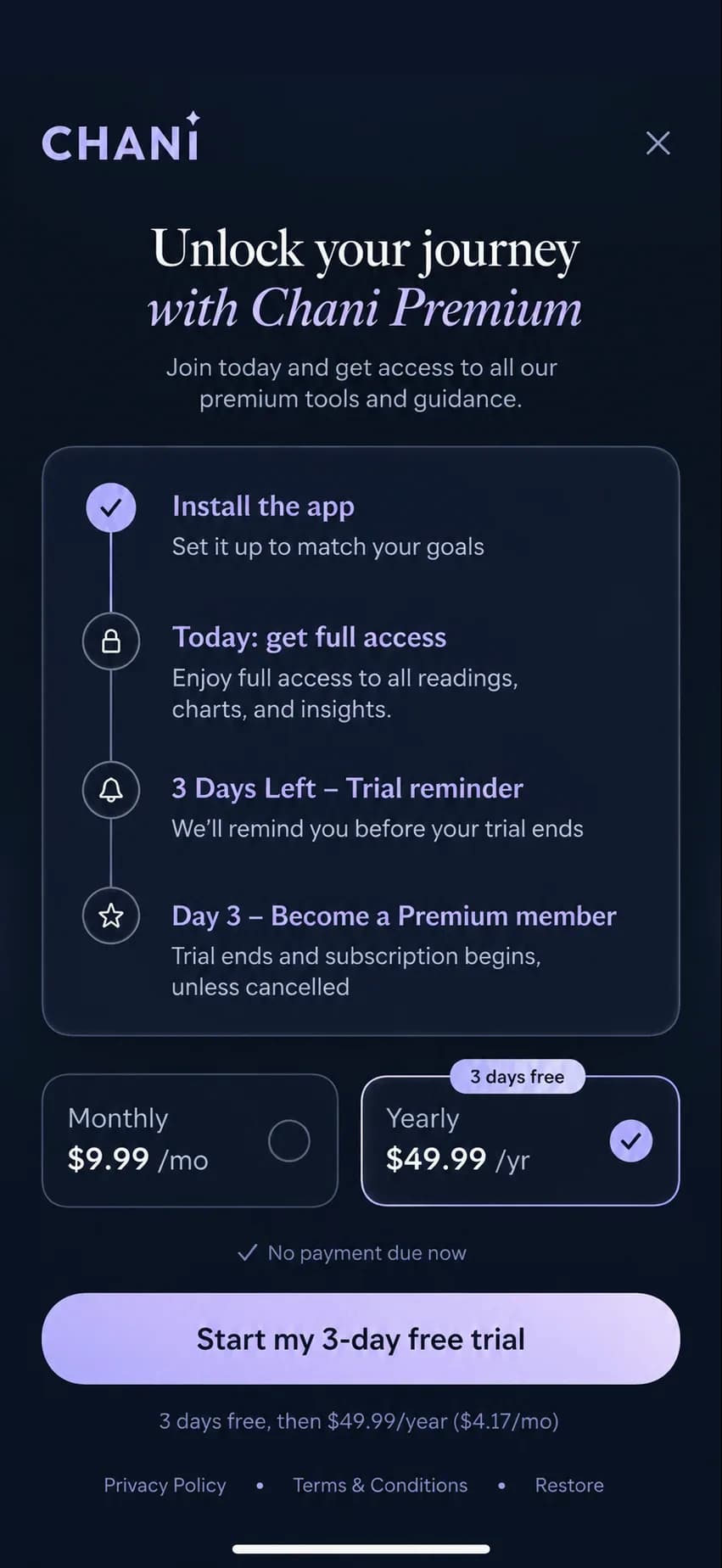 Paywall variant with a single lifetime option