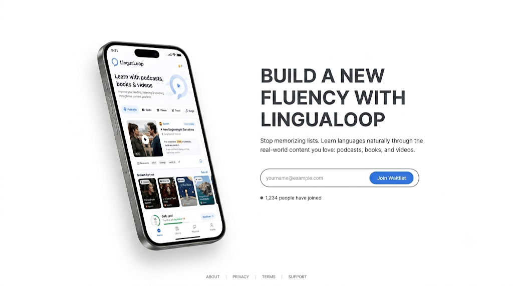 Pre-launch waitlist landing page